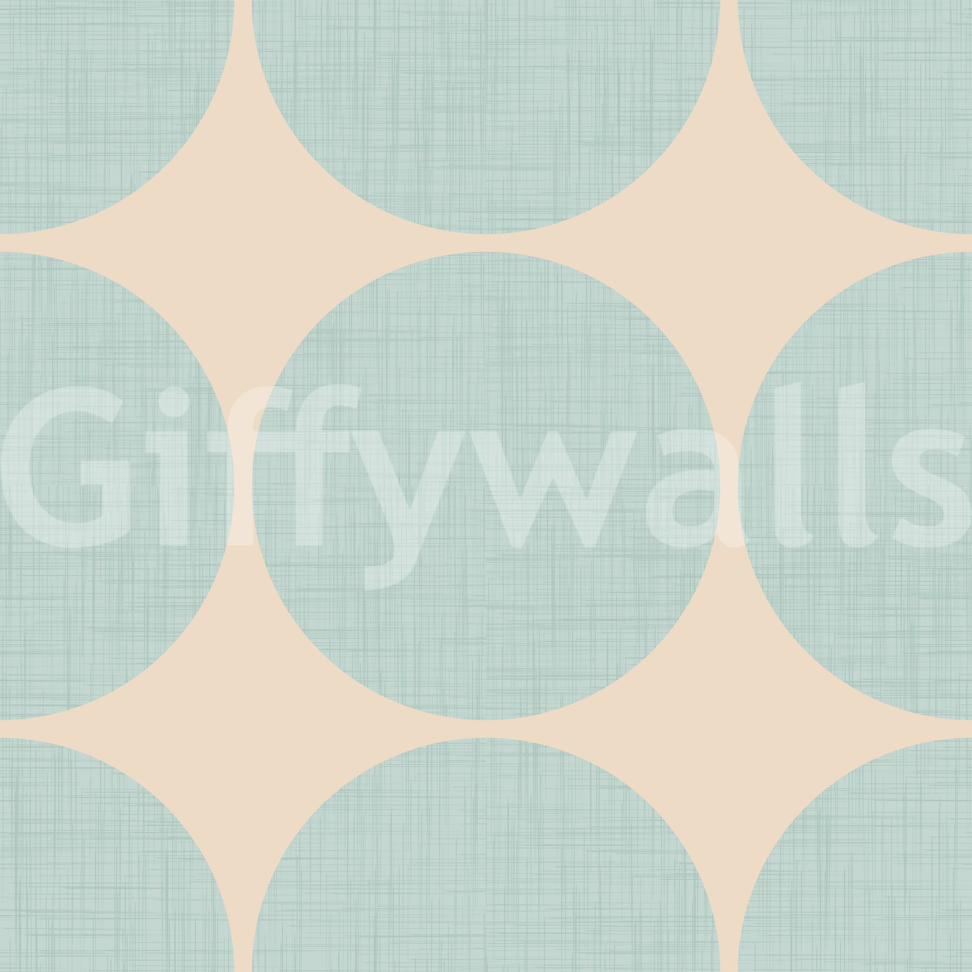 Aqua Dot Swirl Wallpaper Warp weft discs, gorgeous wall art.