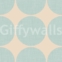 Aqua Dot Swirl Wallpaper Warp weft discs, gorgeous wall art.