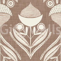 Patterned acorn cap element of Abstract Floral Bloom wallpaper.
