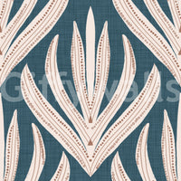 Unique, fanned geometry on Modern Aztec Flora pattern.