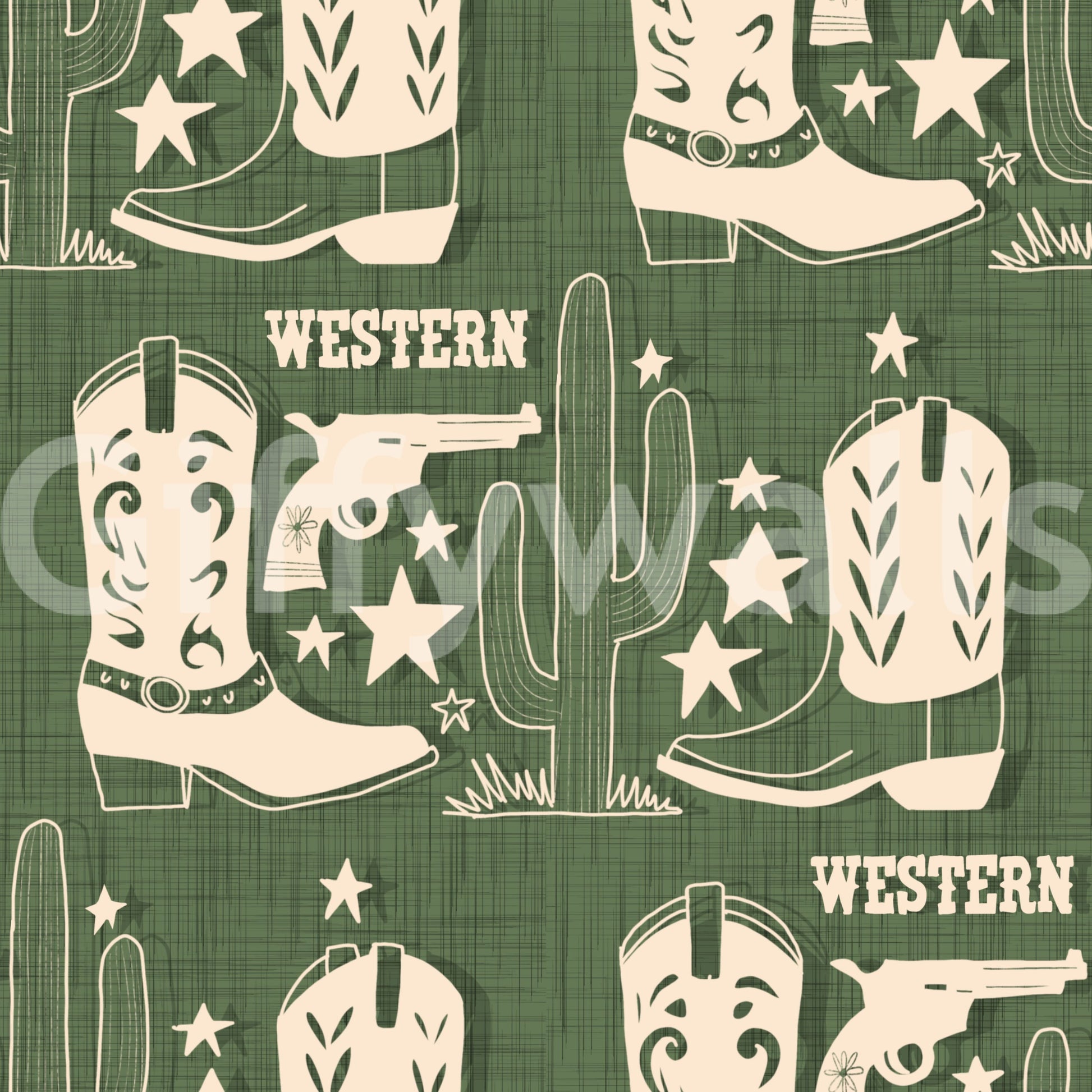 Wild West Charm Wallpaper frontier-inspired wall art.