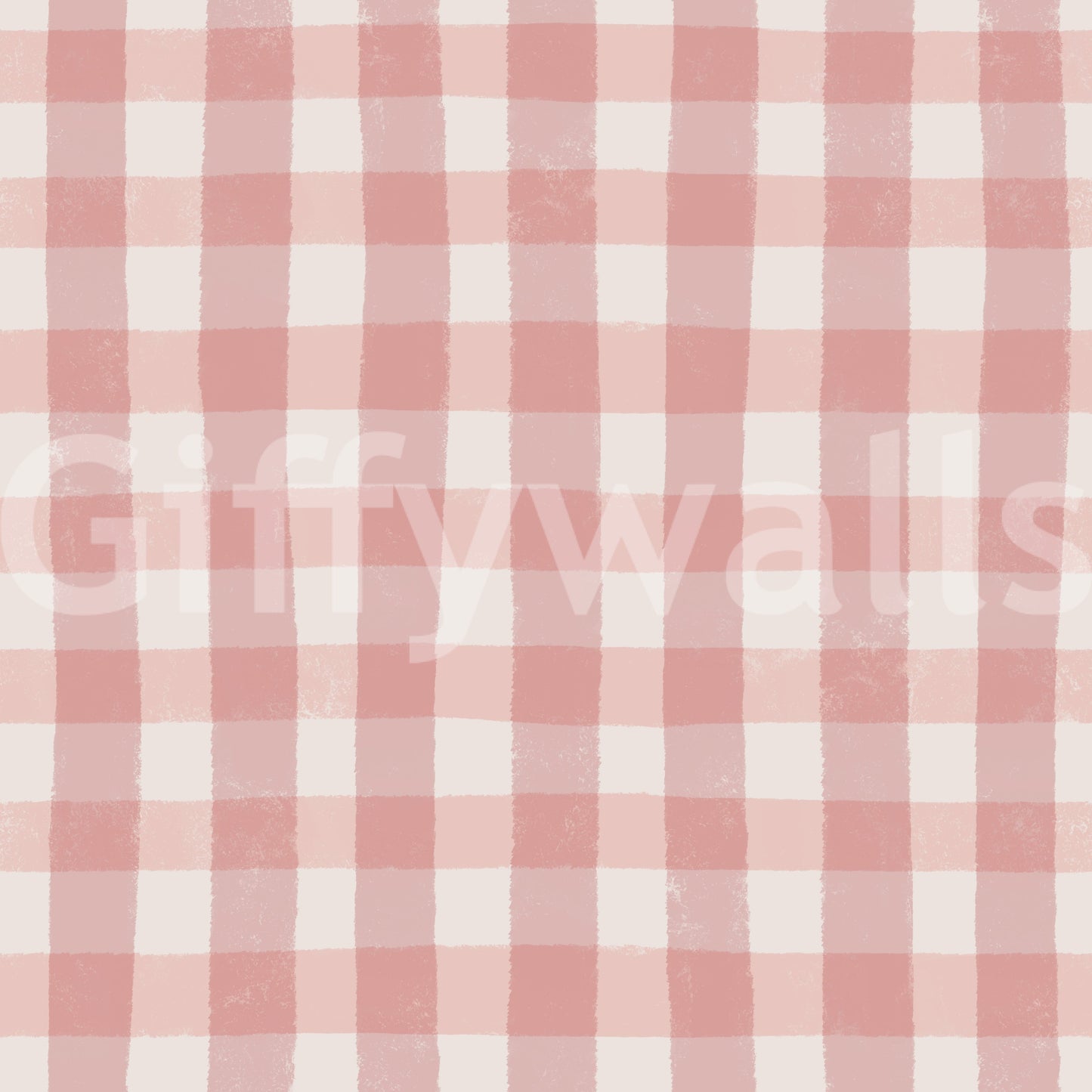 Painterly, artisan Rosewater Gingham wall pattern.