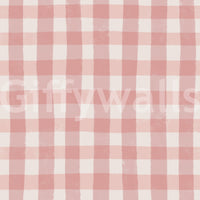 Painterly, artisan Rosewater Gingham wall pattern.
