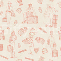Vintage travel sketches wallpaper, a wamble of bags.