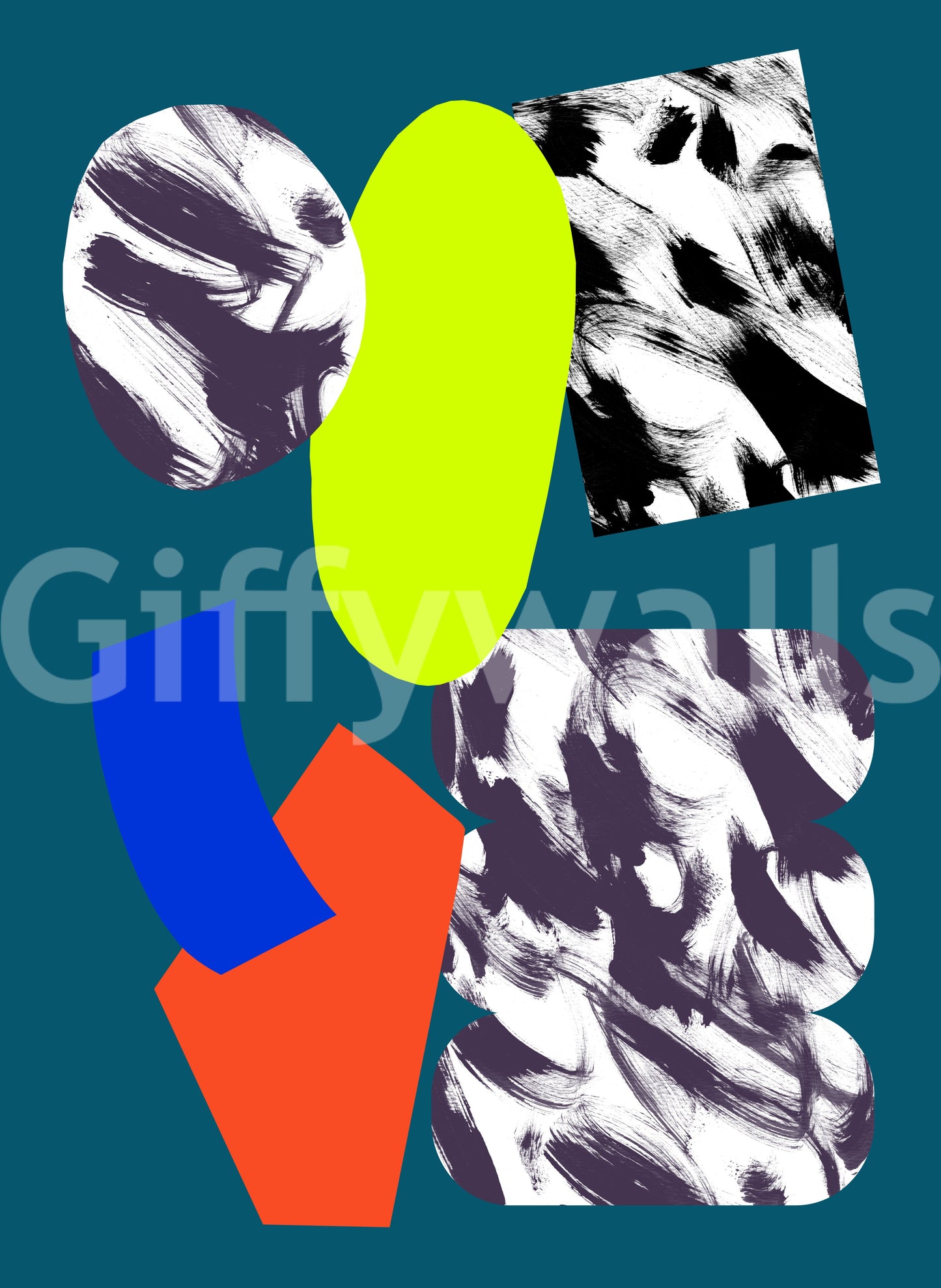 Splish-splash brushstrokes, vivacious colors, All i feel wall covering.