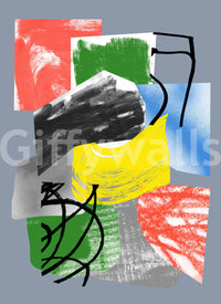 Redbluegreenyellow wallpaper, urban art feel, distressed textures.