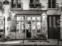 Quiet street view A Parisian Noir Wallpaper, unique black and white art.