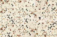 Cream Terrazzo aggregate wallpaper surface.
