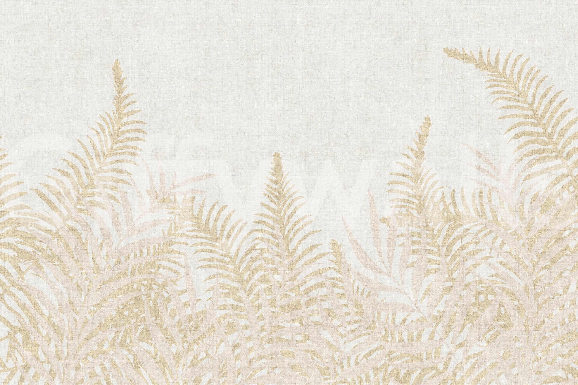 Feathery Perlish mural, soft focus botanical print for walls.