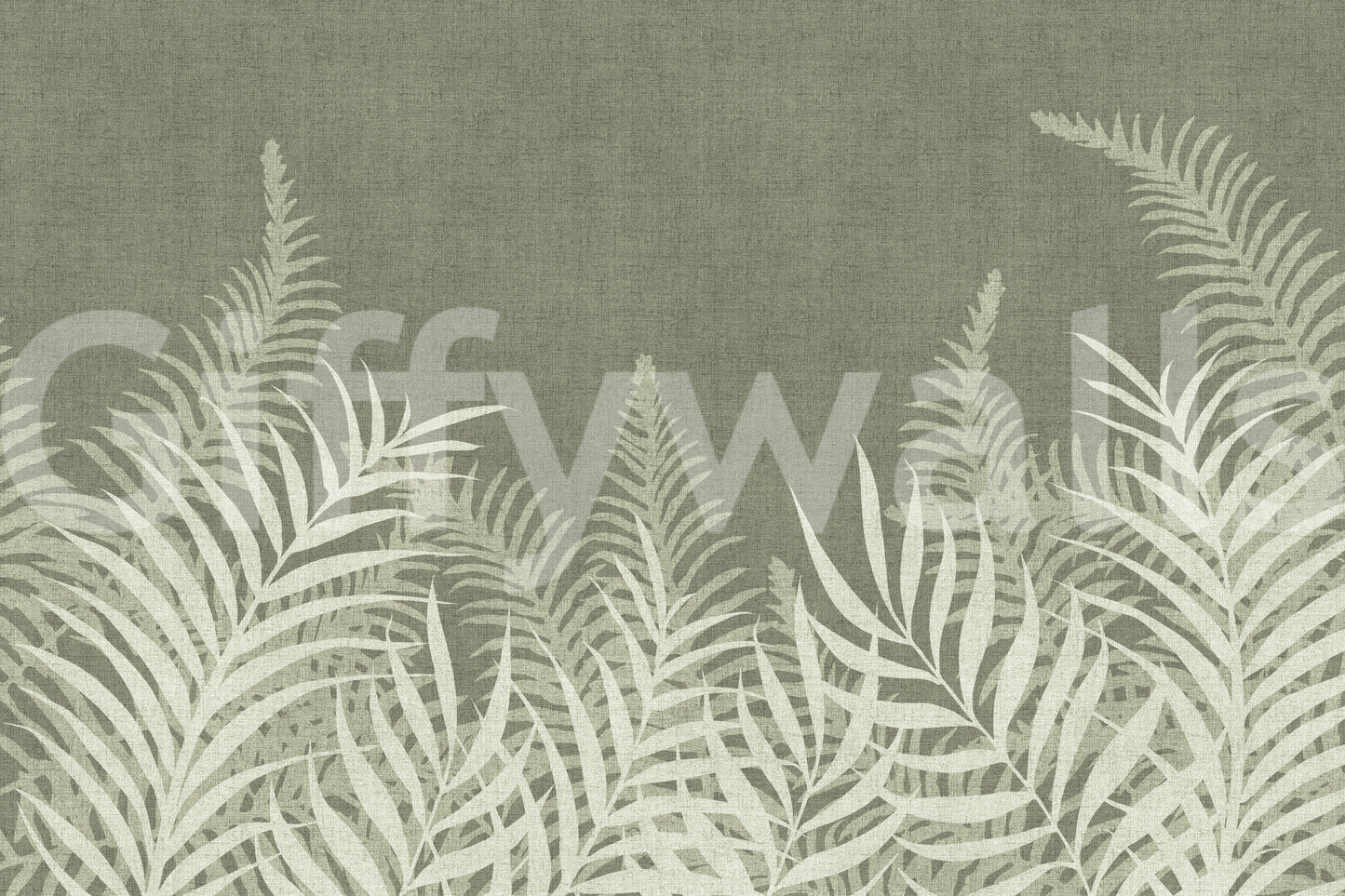 Grounded Jungle Sage wall mural, organic look with delicate details.