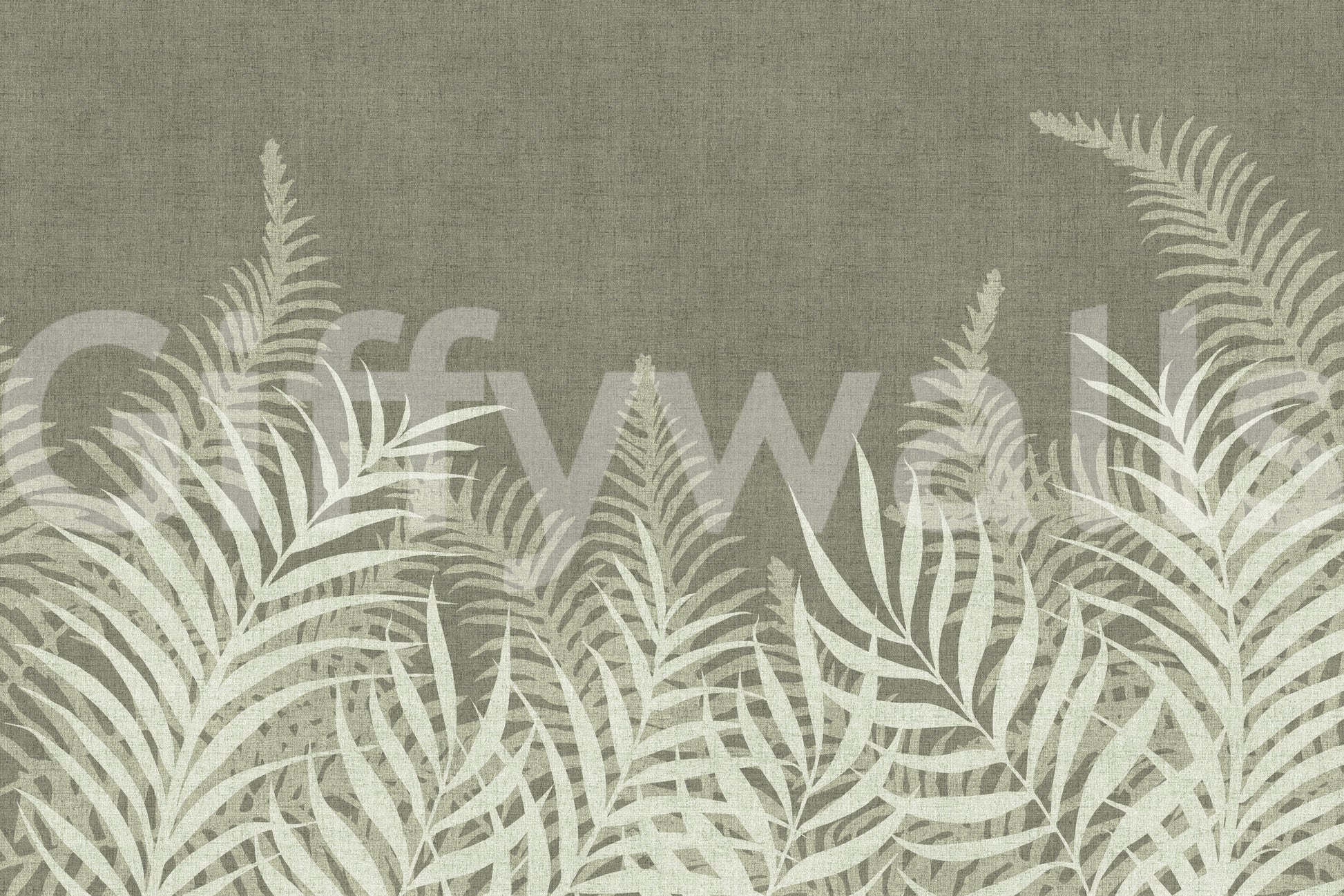 Grounded Jungle Sage wall mural, organic look with delicate details.