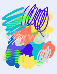 Bright scribble pattern, fun visual texture, contemporary Wonders2 Wall wallpaper.