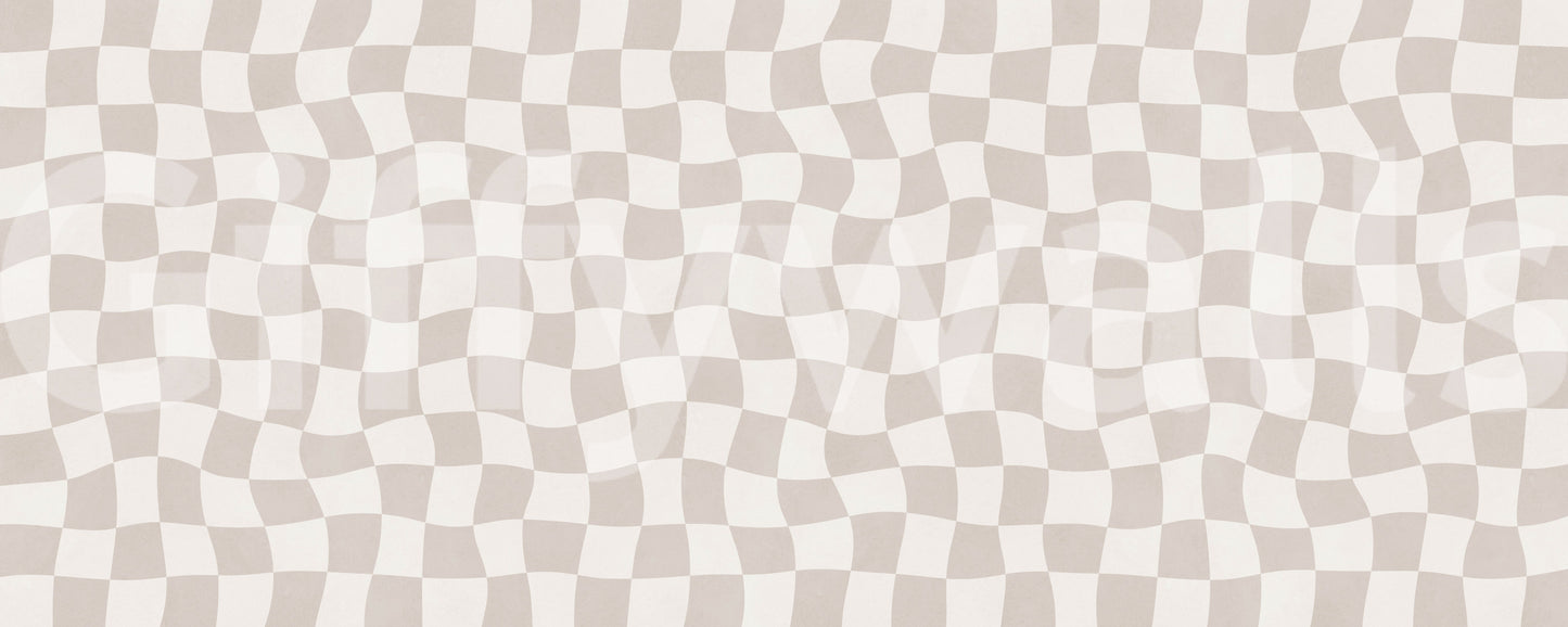 Boho chic Wavy Checkered Dream wallpaper for walls serene bedroom backdrop.