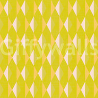 Contemporary Lemon Rhombus wall mural, dazzling honey geometric art.