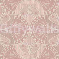 Delicate Art Nouveau Butterfly Floral in Dusty Pink nature motif.