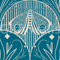 Cream insect wings Scallop Butterfly Floral teal background wallpaper.