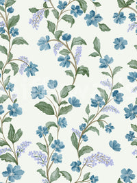 Decorative Bluebell Bloom wall film, hand-painted appearance, calm colors.