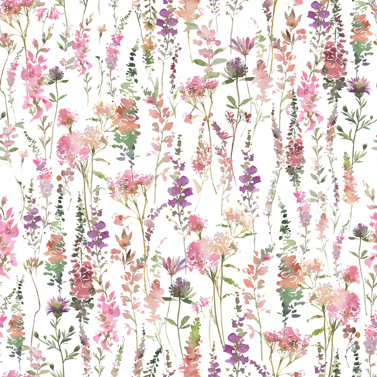 Pink Watercolor Meadow Wallpaper⁠