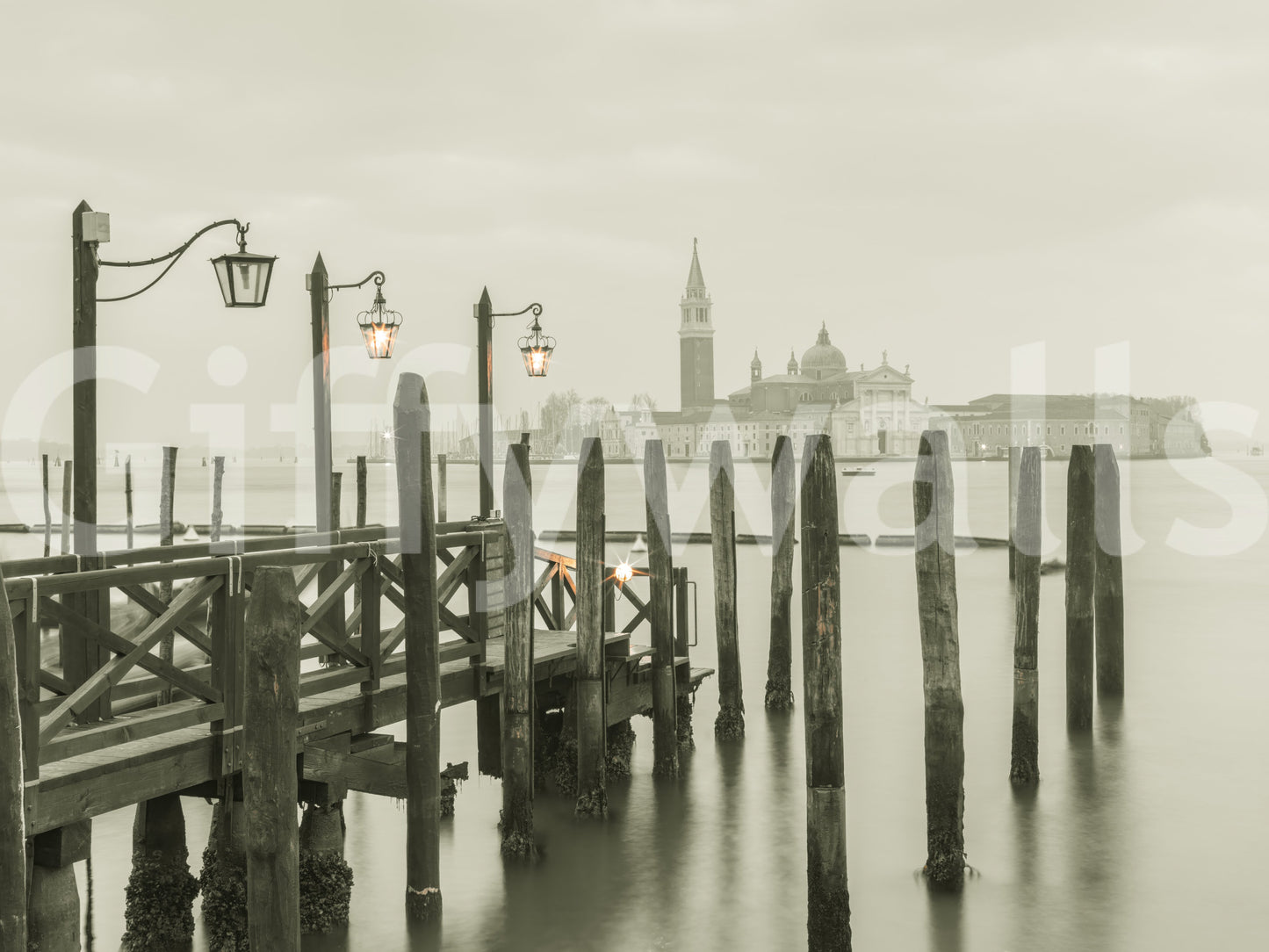 Quiet Waterside Reflection Wall Mural