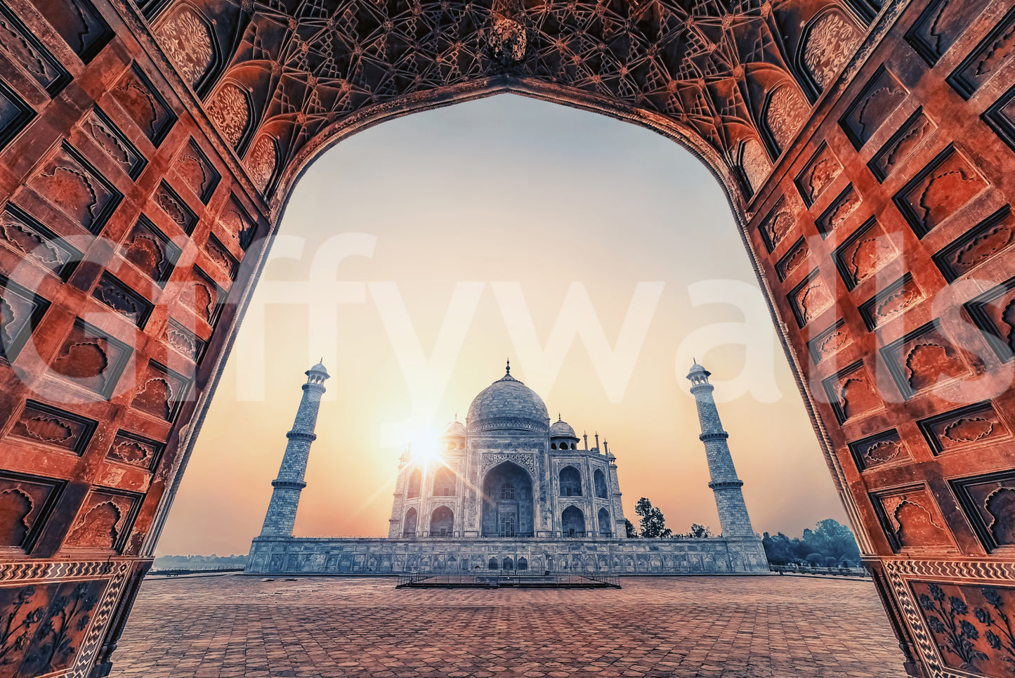 Taj Mahal Sunset Wall Mural