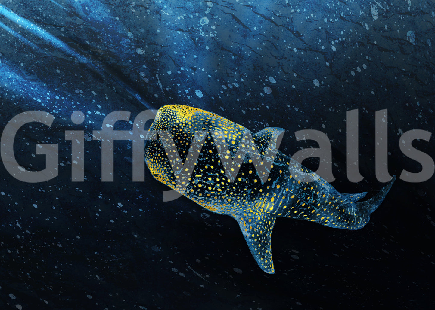 Golden Whale Shark Wall Mural