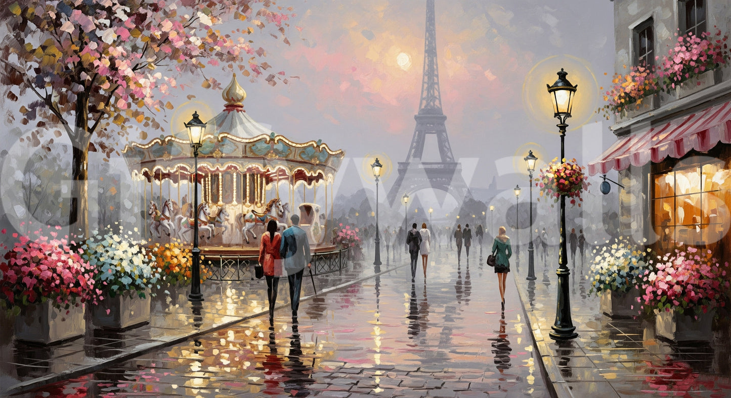 Paris Romance Wall Mural
