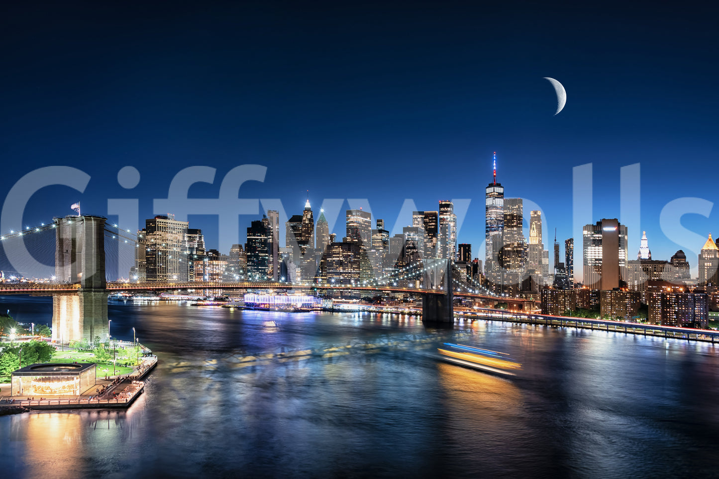 NYC by Night Wall Mural