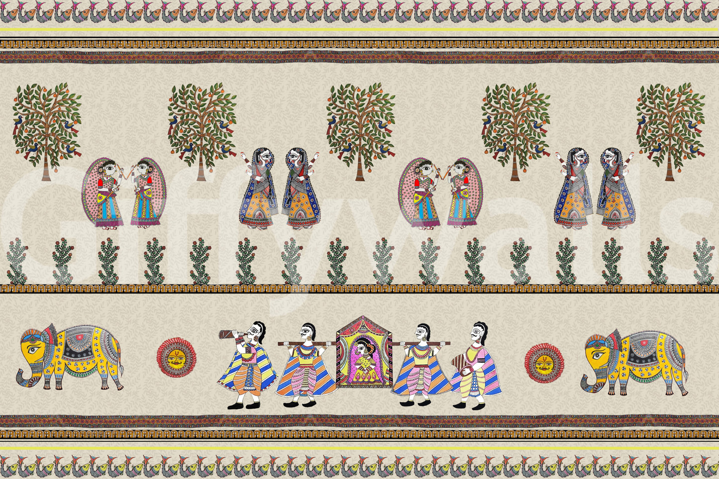 Mithila Majesty Wall Mural
