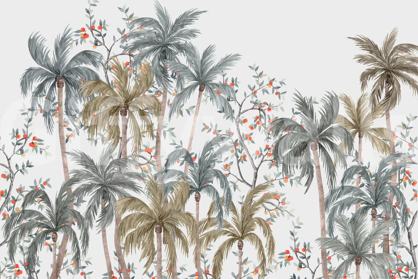 Watercolor Palms Wall Mural