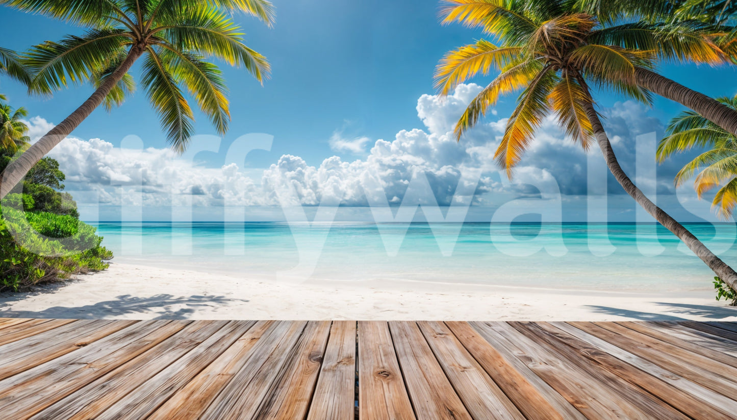 Tropical Beach View Wall Mural