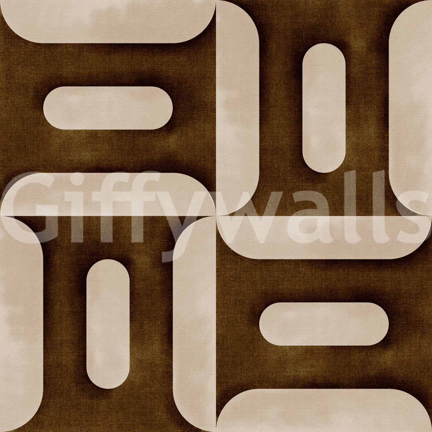 Modern Textured Geometries Umber Wallpaper⁠