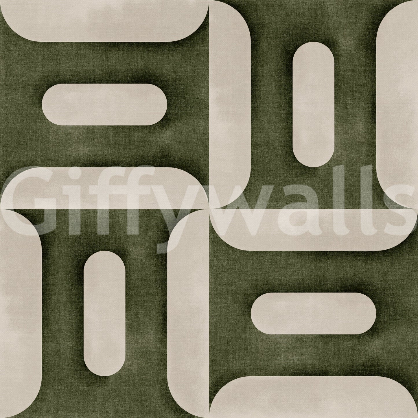 Modern Textured Geometries Olive Wallpaper⁠