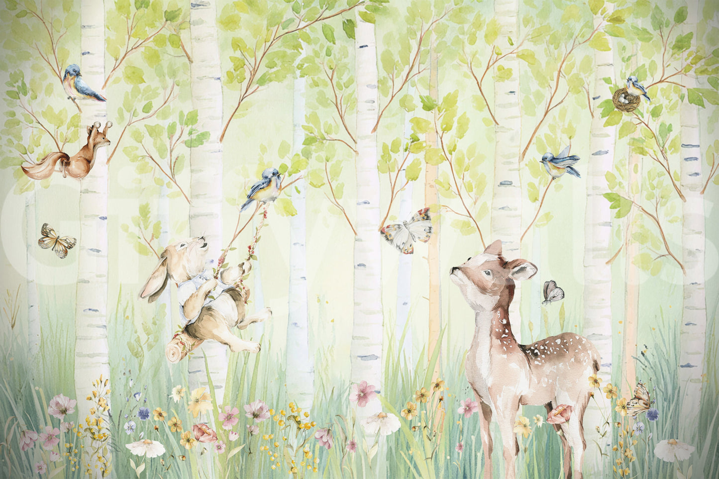 Birchwood Forest Friends Tales Wall Mural