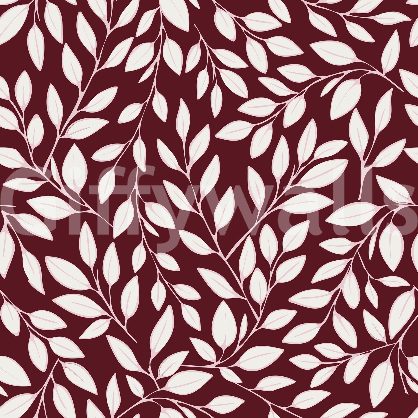 White Vines on Burgundy Wallpaper⁠