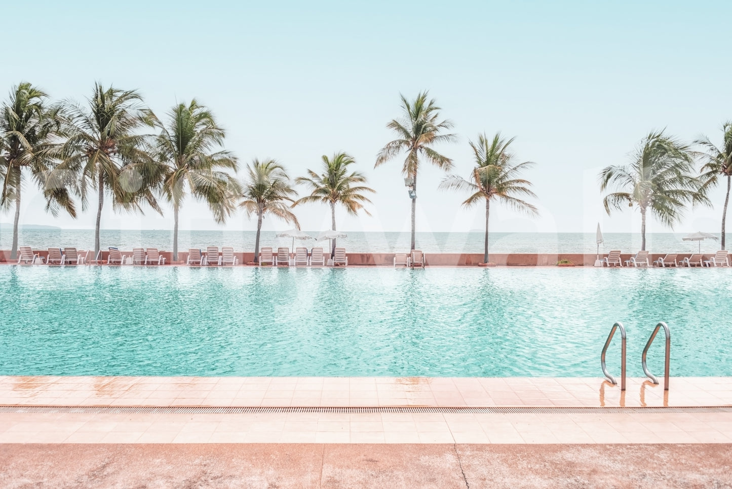 Tropical Poolside Wall Mural