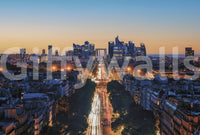 Skyline view wallpaper mural for hallway or entrance background.