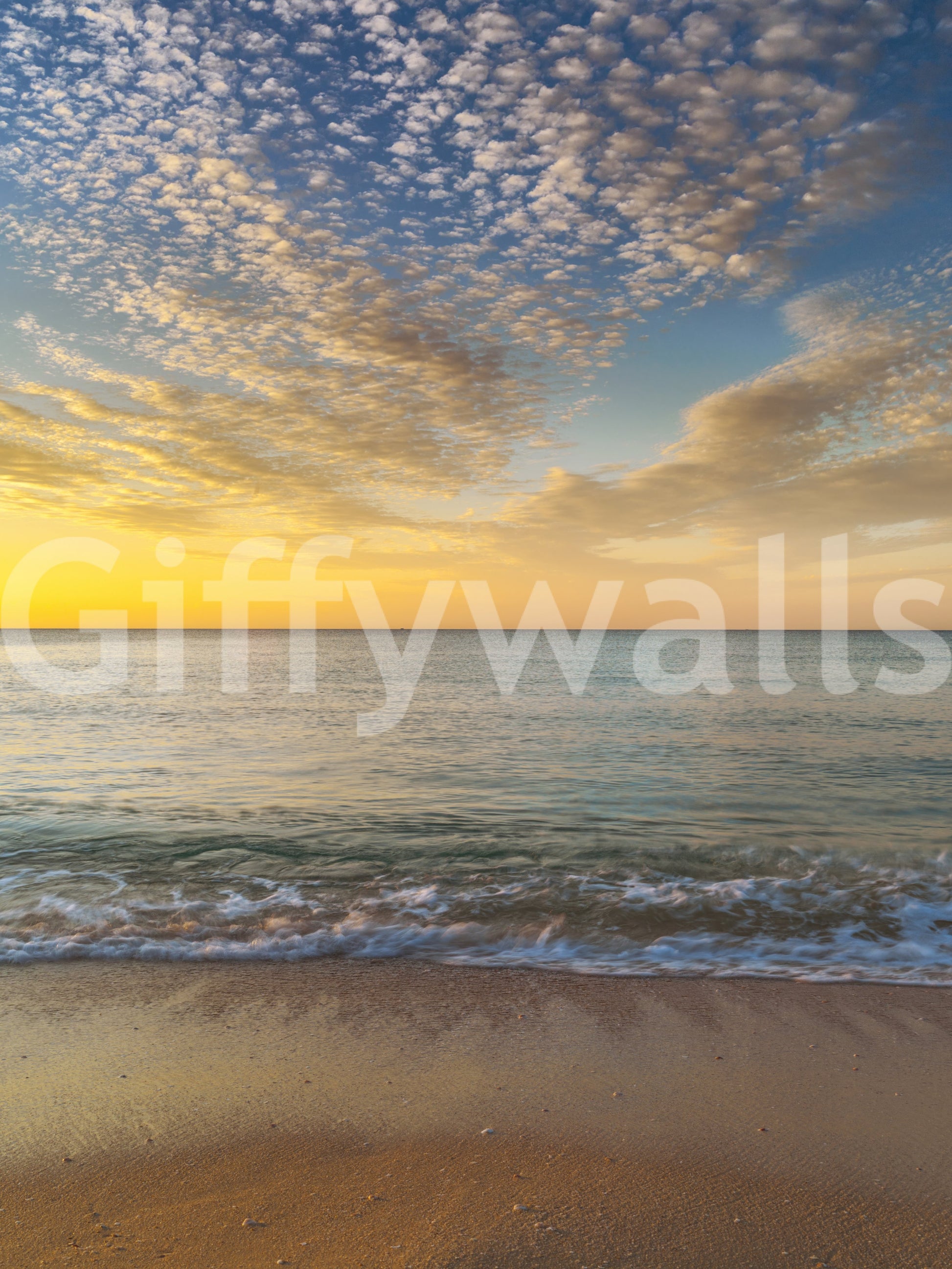 Golden Beach Sunrise Wall Mural ocean scene