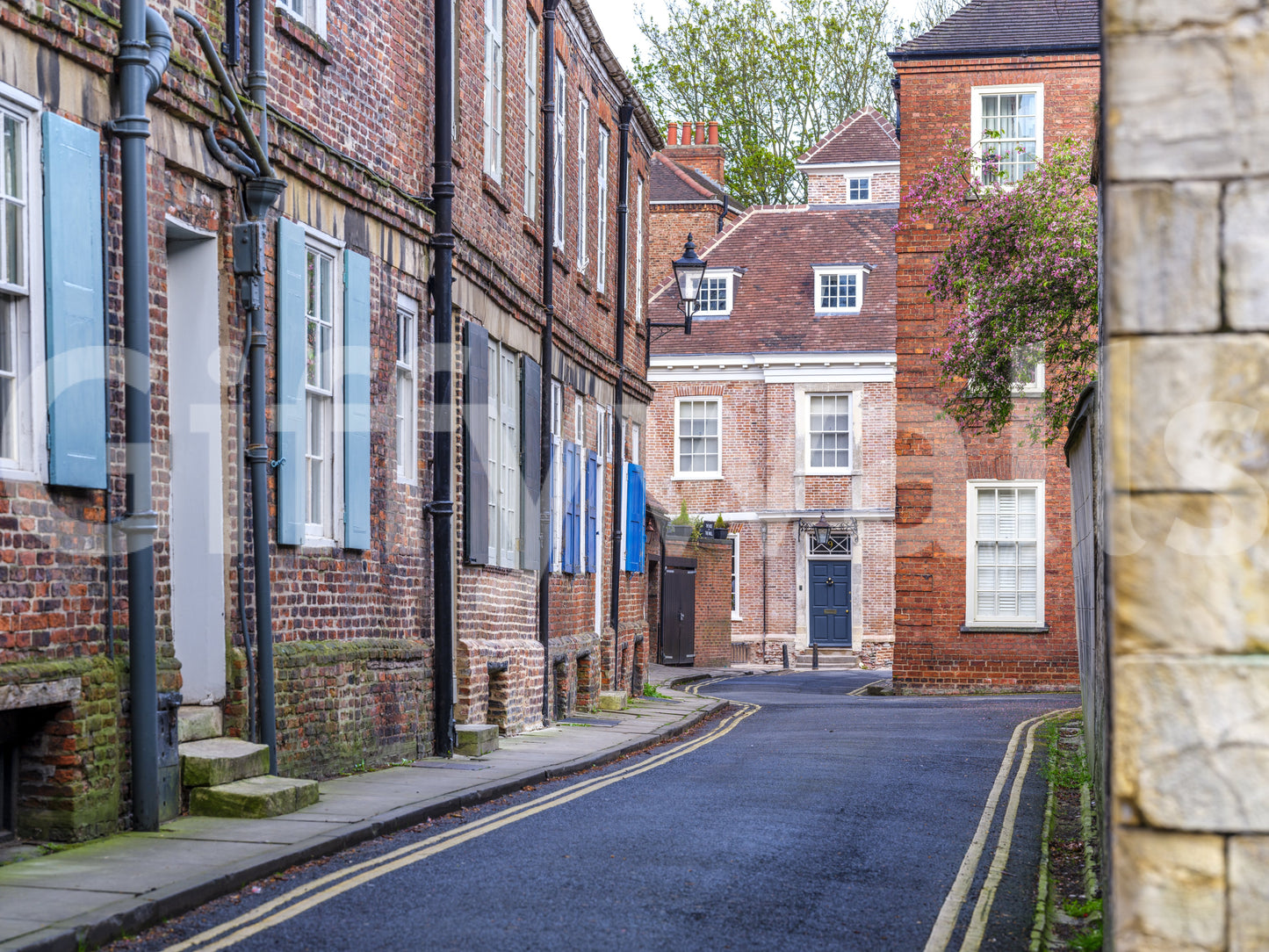 English Town Lane Wall Mural