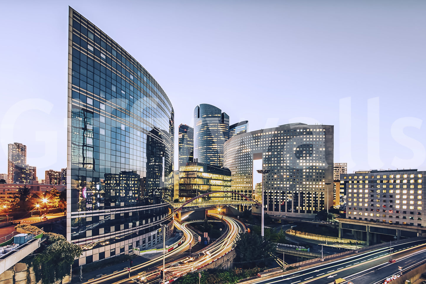 Cityscape Lights Wall Mural