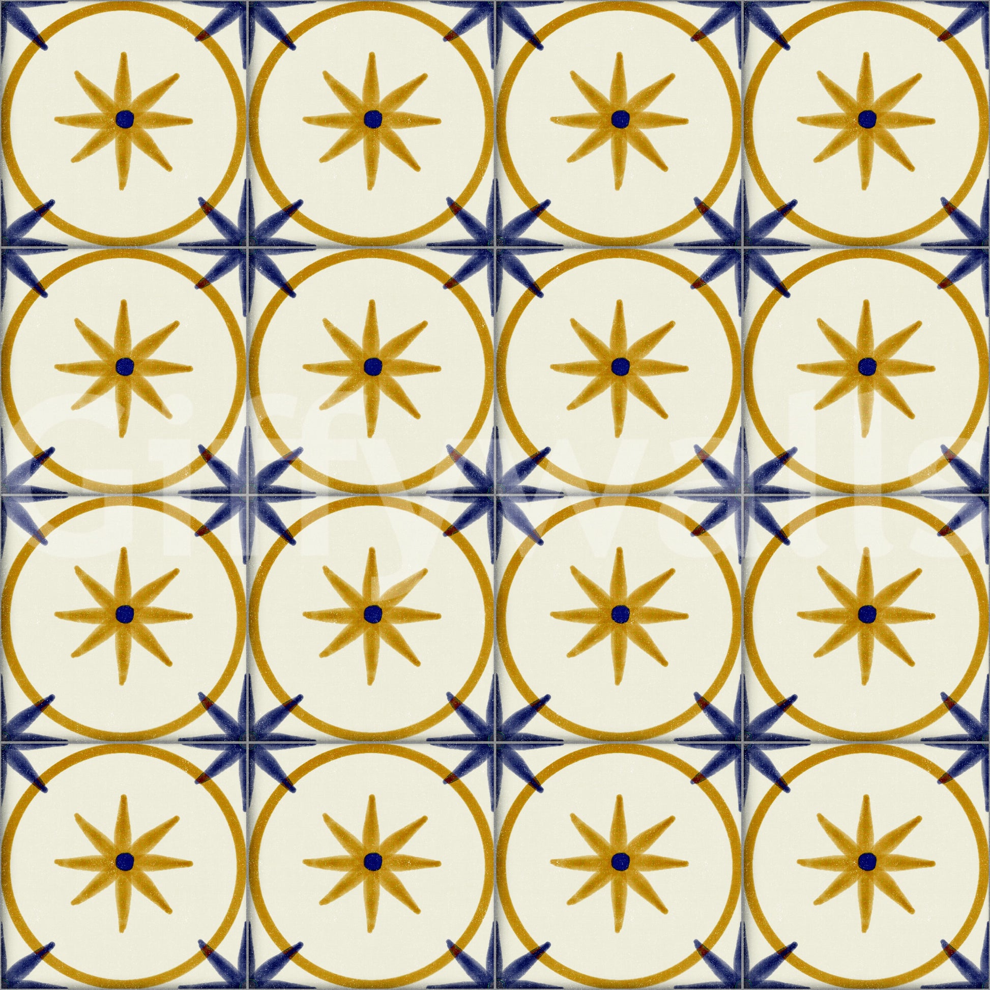 Sophisticated golden tone pattern wallpaper wall mural.