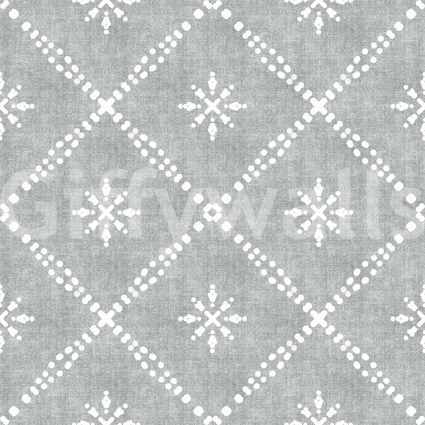 Boho Dotted Lattice Grunge Grey Clouds Wallpaper⁠