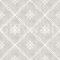 Neutral grunge mural with white boho accents