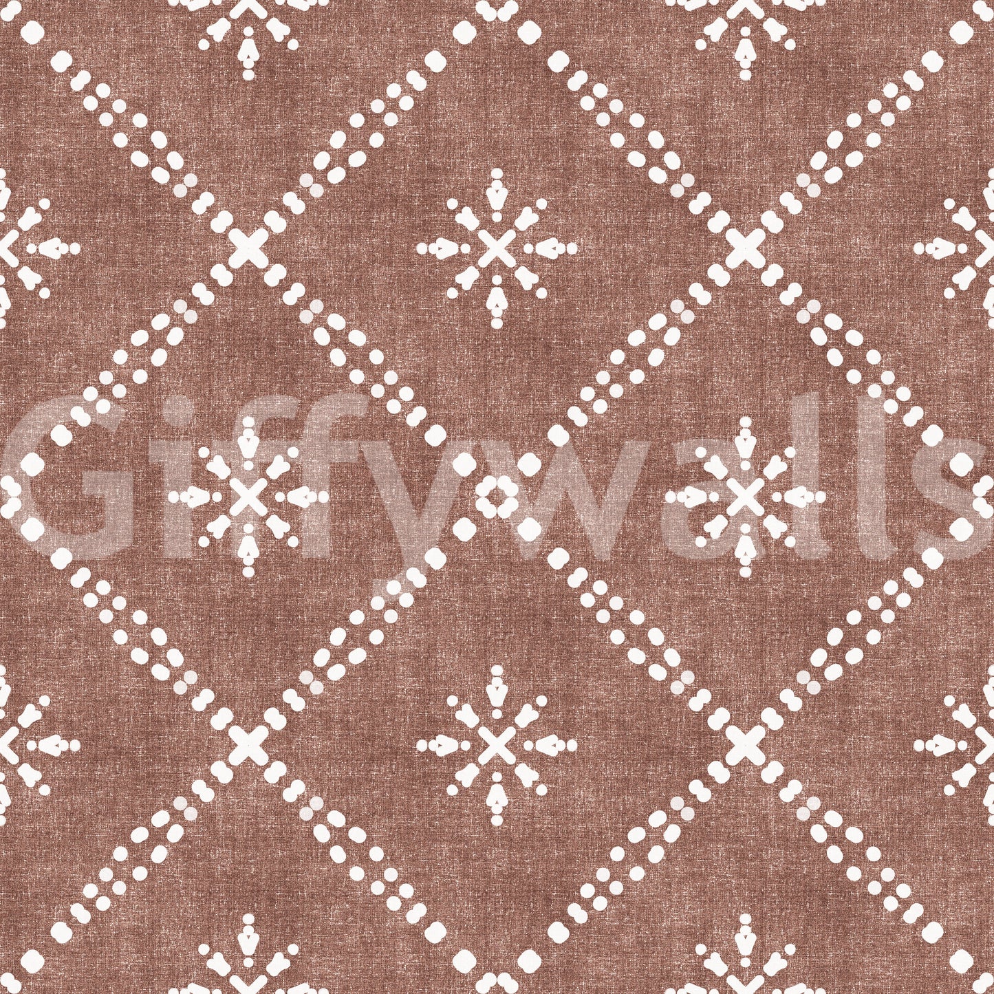 Boho Dotted Lattice Grunge Terracotta Red Wallpaper⁠