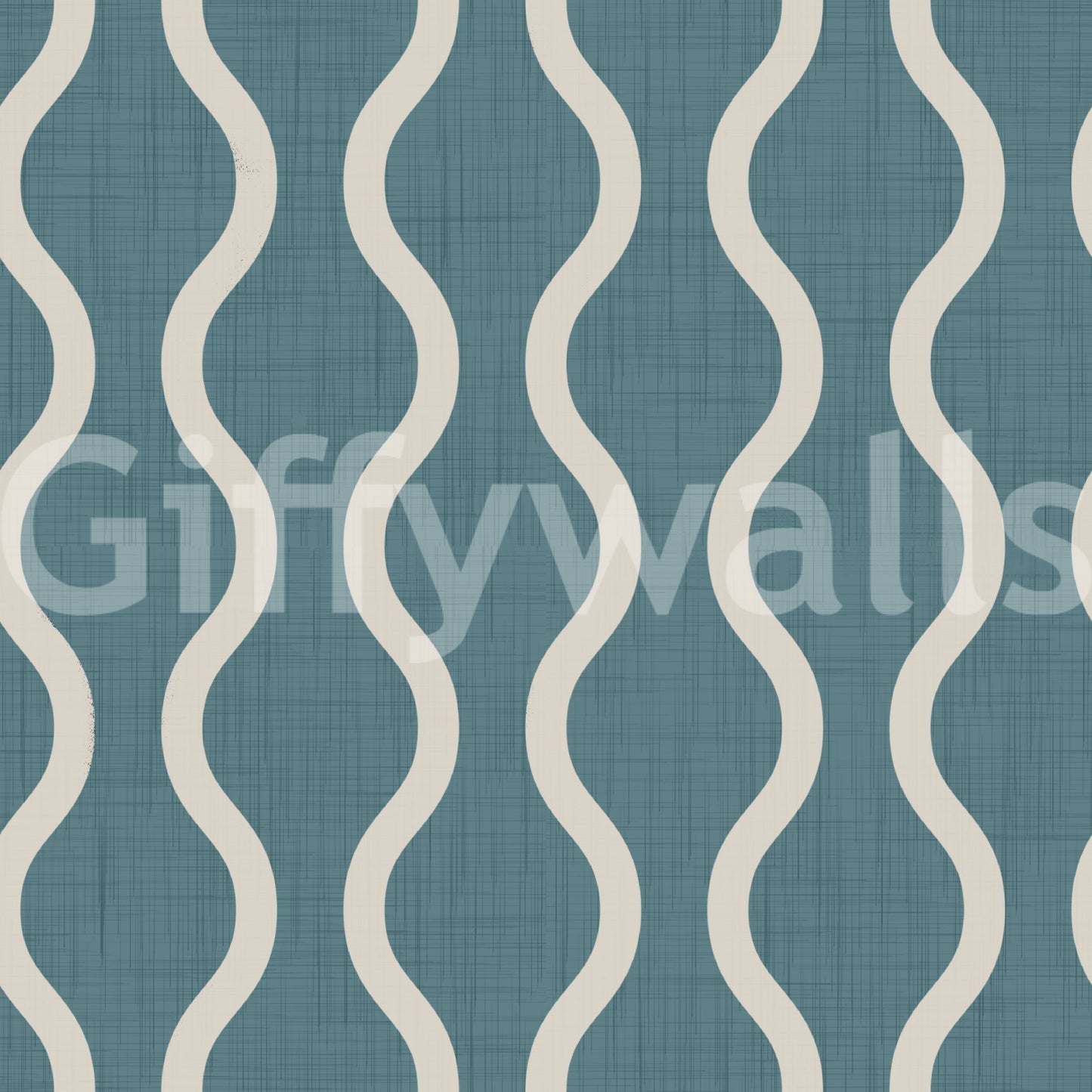 Cozy Scandi Folk Wavy Stripe Nordic Blue Grey - Craft Stripe Wallpaper⁠