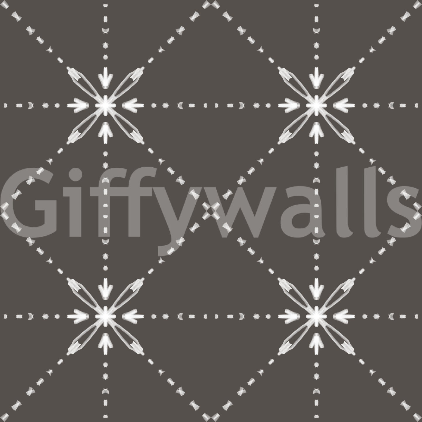 Sashiko Hana-Goshi - Latticed Flower Stitch On Silhouette Wallpaper⁠