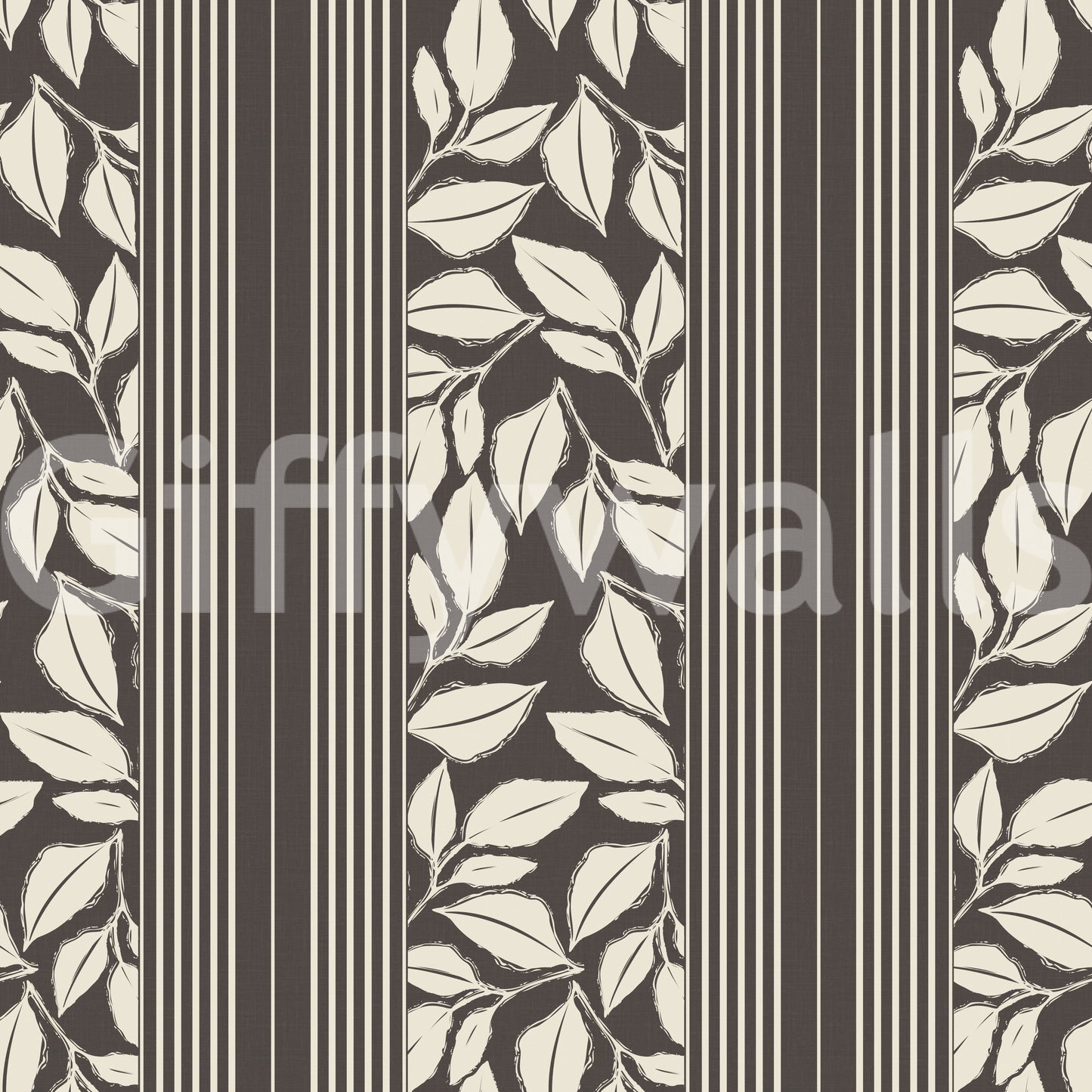 Vintage Trailing Foliage Brown Wallpaper⁠