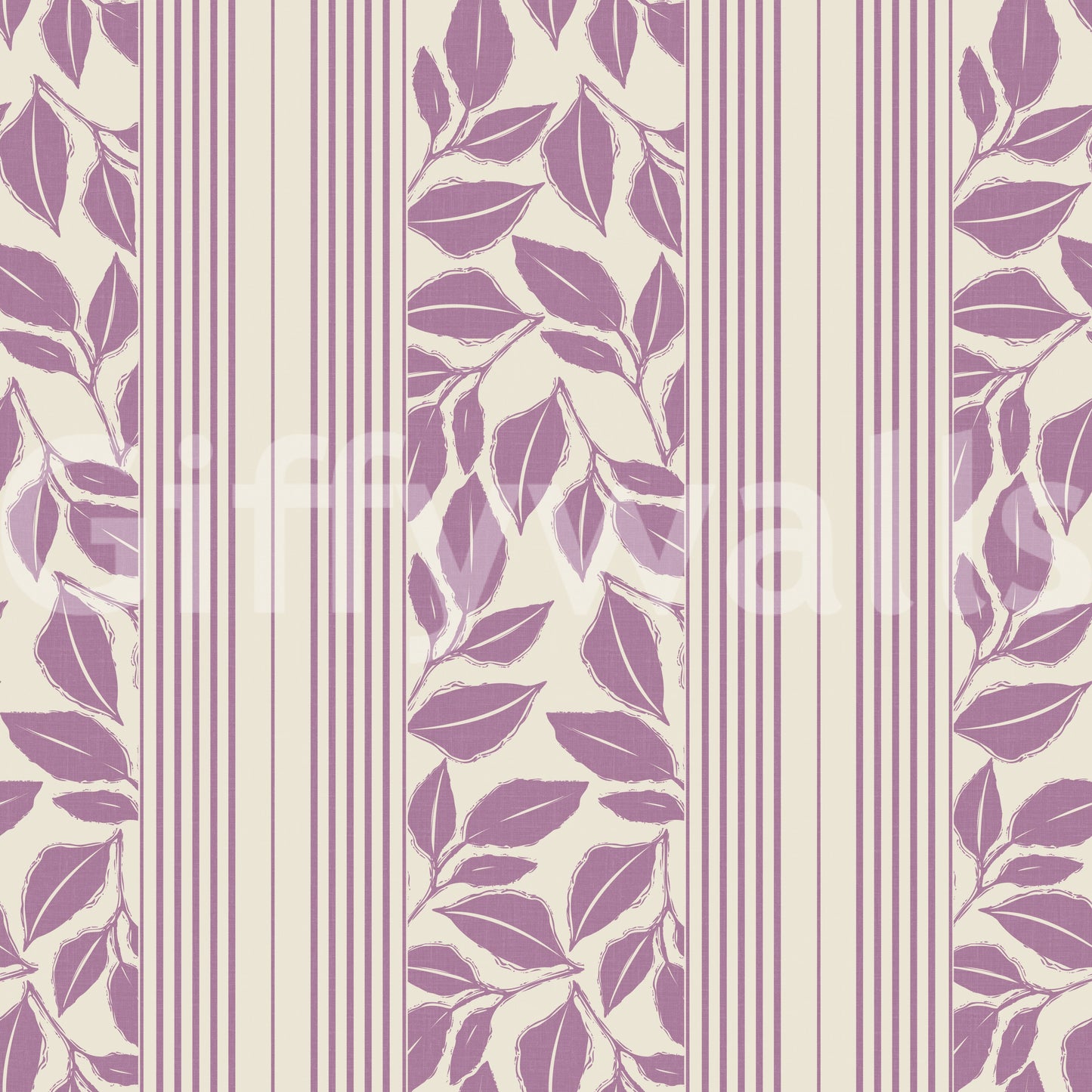 Vintage Trailing Foliage Lavender Wallpaper⁠