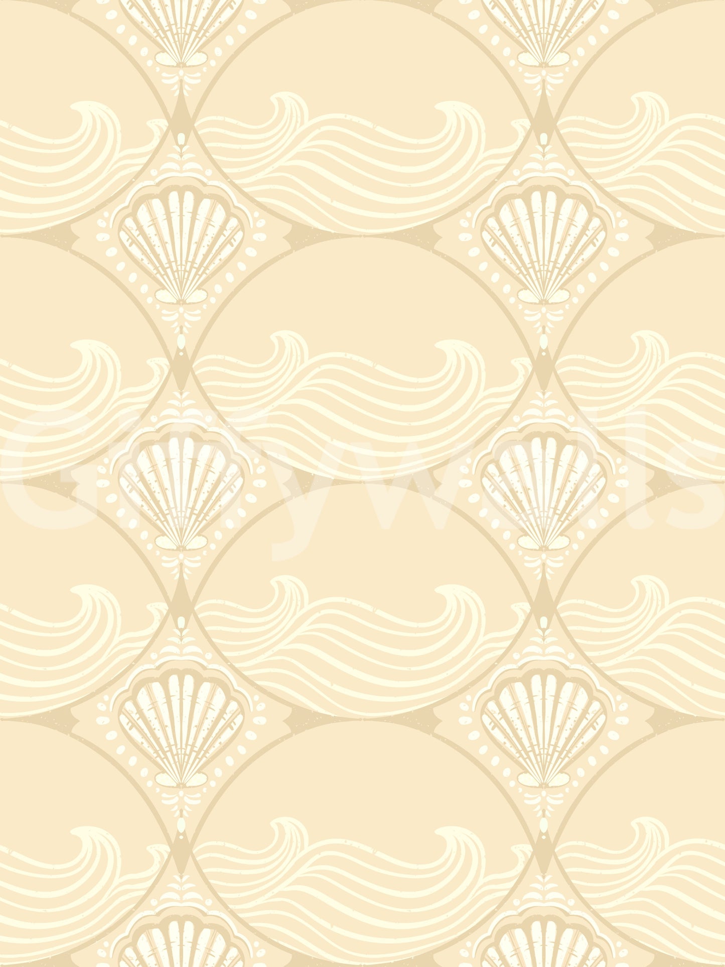 Ogee Shell & Wave Revival Wallpaper⁠