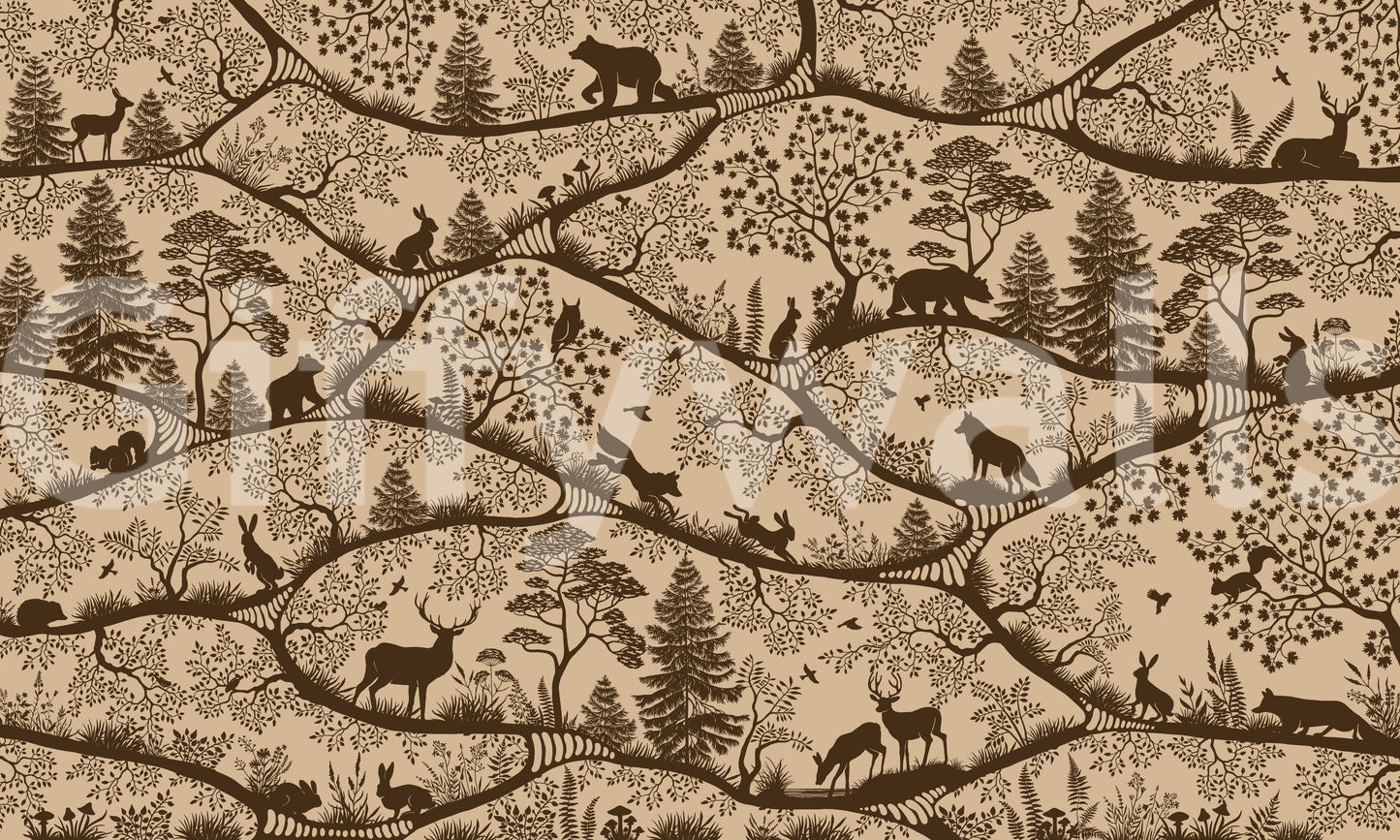 Nordic Nature Beige Brown Wall Mural