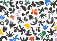 Clean bright pattern from Dynamic Shapes wall mural with color pops